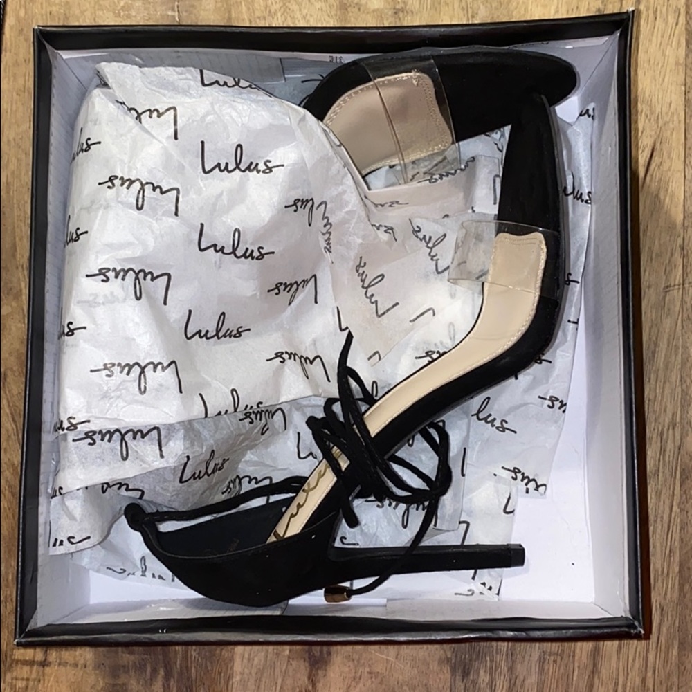 Wrap around, clear sandal